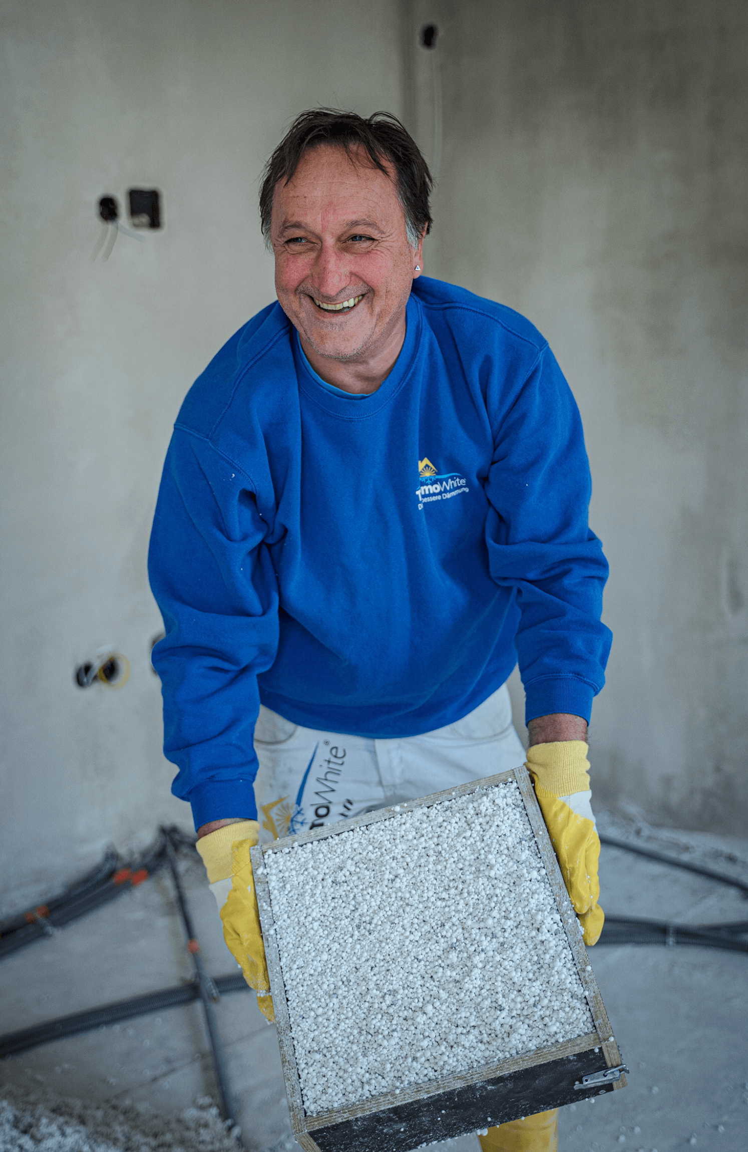 Alois Edler auf der Baustelle